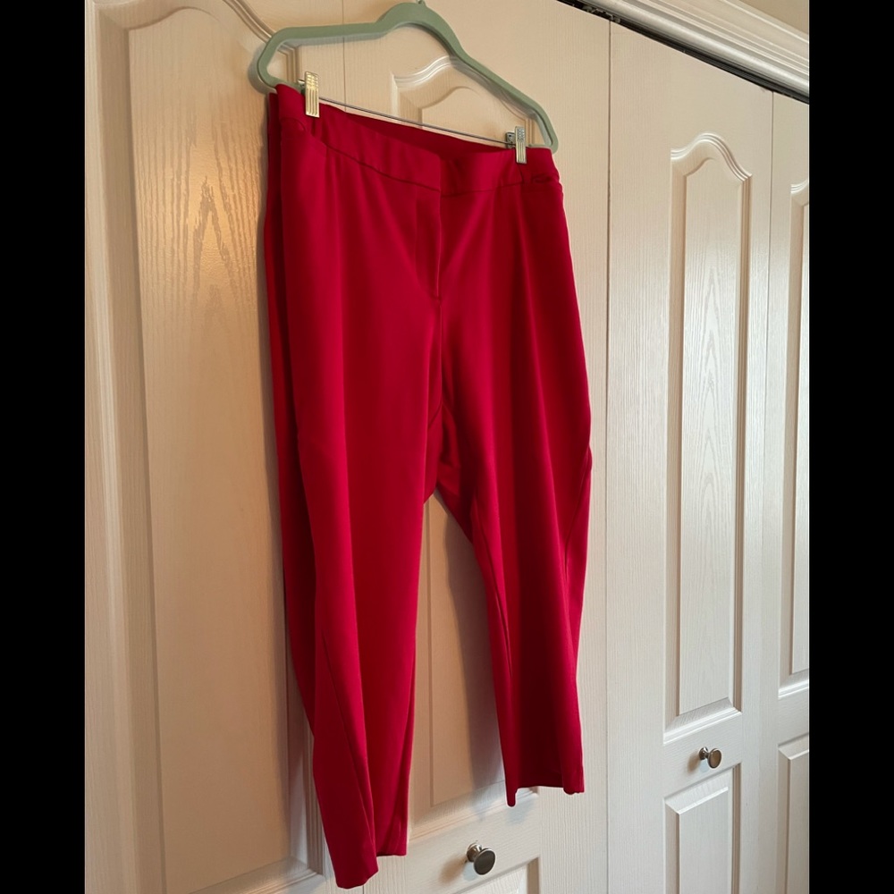 Red Ponte Ankle Pants